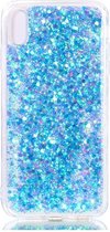 Shop4 - iPhone Xs Max Hoesje - Zachte Back Case Glitters Blauw