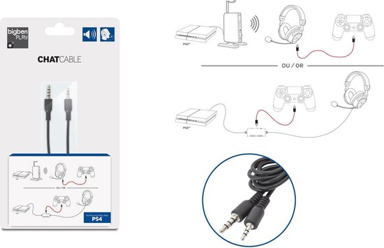 Middel Knorrig Peer BigBen PlayStation 4 Headset Chat Kabel PS4 | bol.com