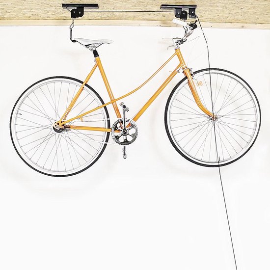 Relaxdays Support de plafond pour Vélo, Capacité de 57kg, Crochets