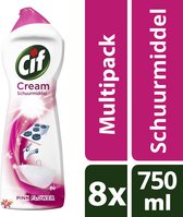 Cif Pink Flower Cream - 8 x 750 ml - Schuurmiddel