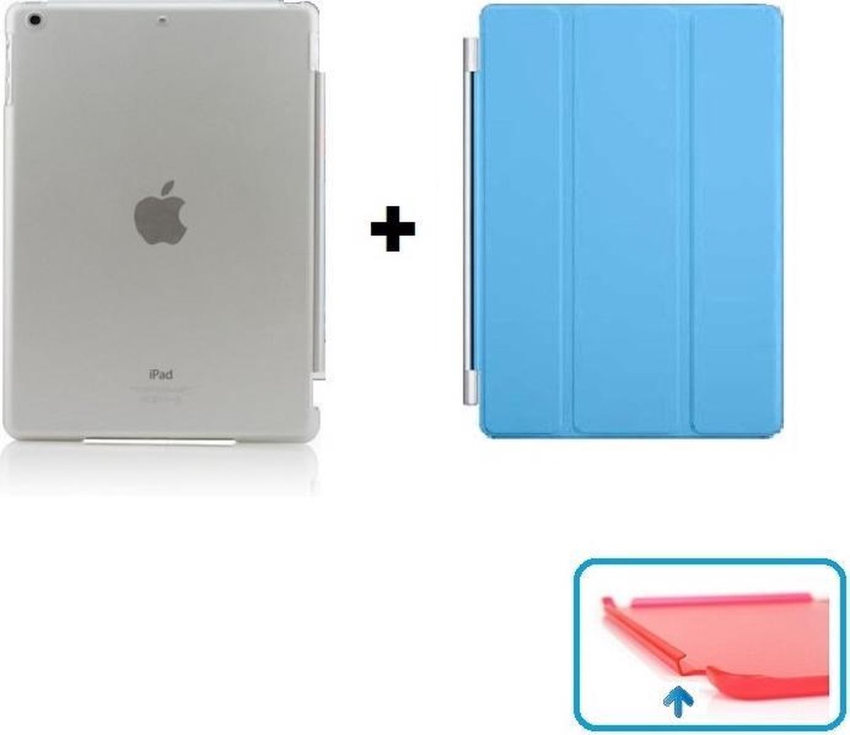 Apple iPad Air 2 Smart Cover Hoes - inclusief Transparante achterkant - Licht Blauw