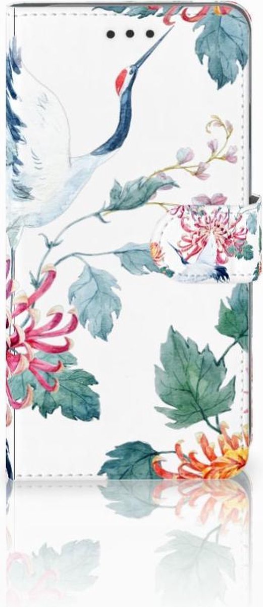 Apple iPhone Xs Max Telefoonhoesje met Pasjes Bird Flowers