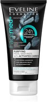 Eveline Cosmetics Facemed + Pâte nettoyante pour le visage purifiante au charbon actif 3 en 1 - 150 ml.