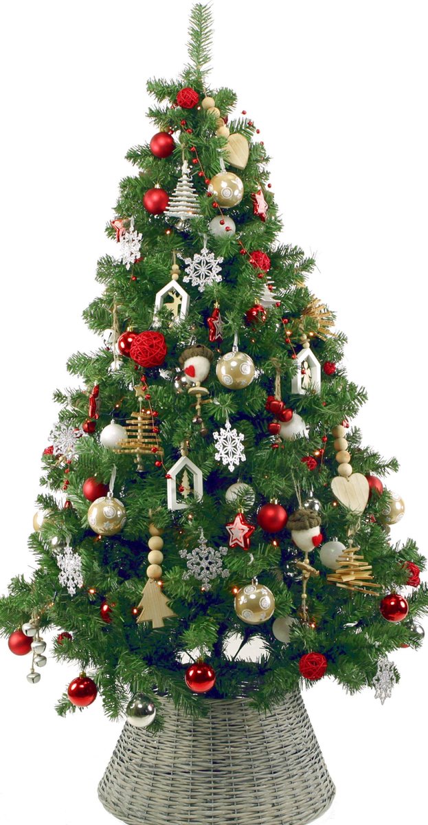 Ben depressief Coöperatie Bestuiven Versierde kerstboom Decotrees Santa Style Deluxe 180 cm hoog - Met  verlichting | bol.com