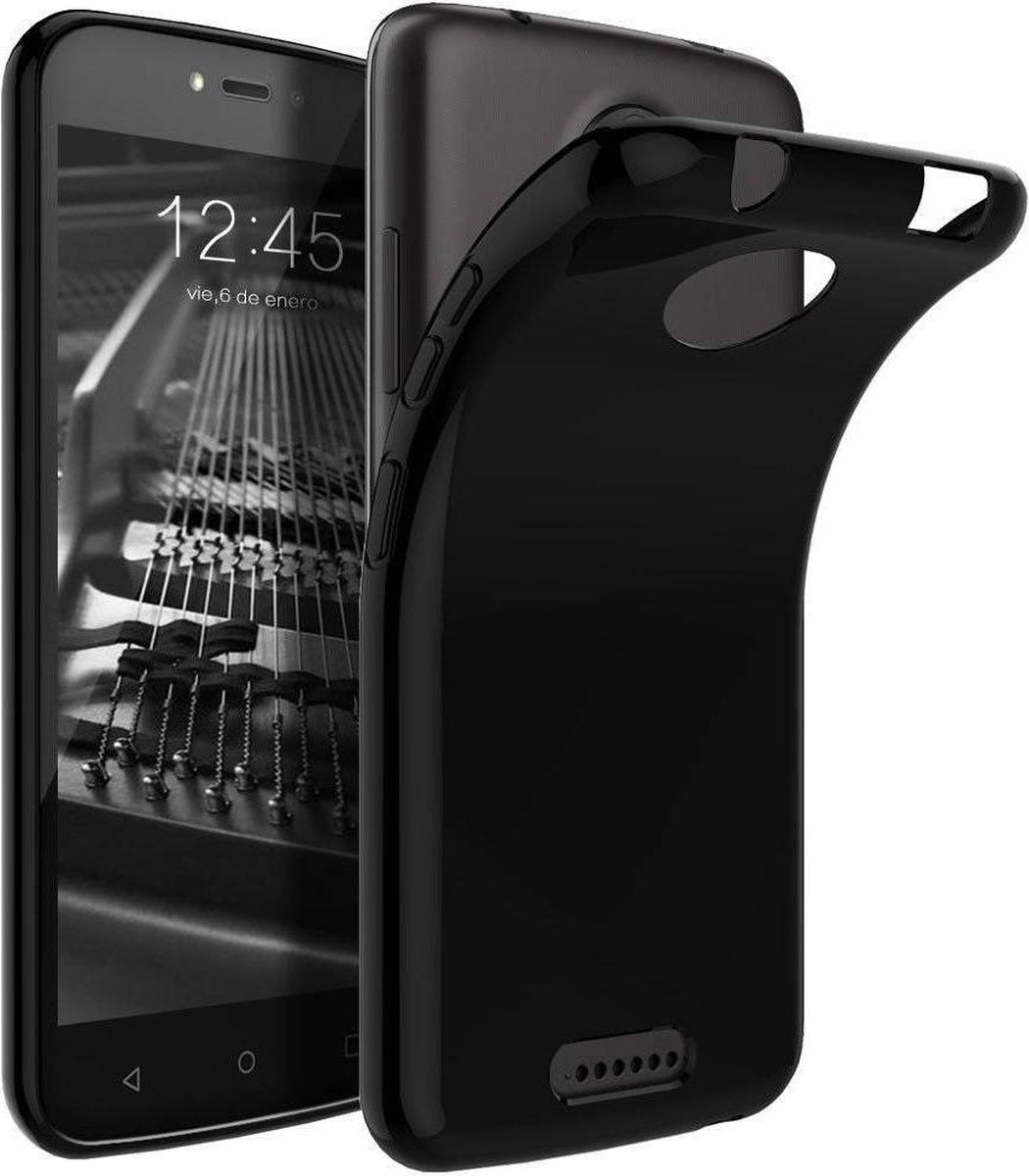 Zwart TPU Siliconen Case Hoesje Geschikt voor Motorola Moto C