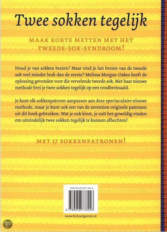 Boekomslag 'Twee sokken tegelijk' met gele gestreepte achtergrond