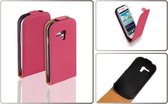 Lelycase Flip Case Leder Cover Hoesje Samsung Galaxy S3 Mini VE I8200 Roze