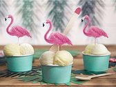 Flamingo cocktailprikkers 6 stuks - kaasprikkertjes