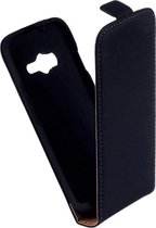 LELYCASE Lederen Samsung Galaxy Ace 4 Flip Case Cover Hoesje ZWART