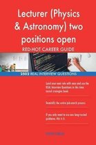 Lecturer (Physics & Astronomy) Two Positions Open Red-Hot Career; 2502 Real Inte