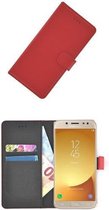 Rood Luxe Bookcase Wallet hoesje voor Samsung Galaxy J5 2017