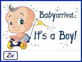 2x Raamsicker Baby arrival a Boy