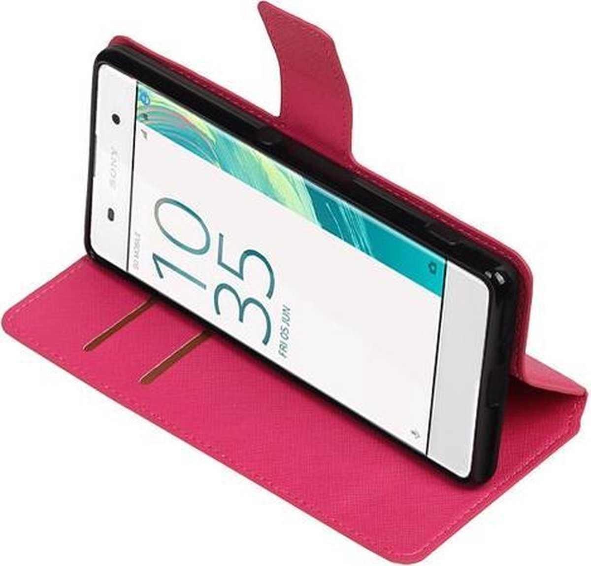 BestCases.nl Roze Sony Xperia XA TPU wallet case booktype hoesje HM Book