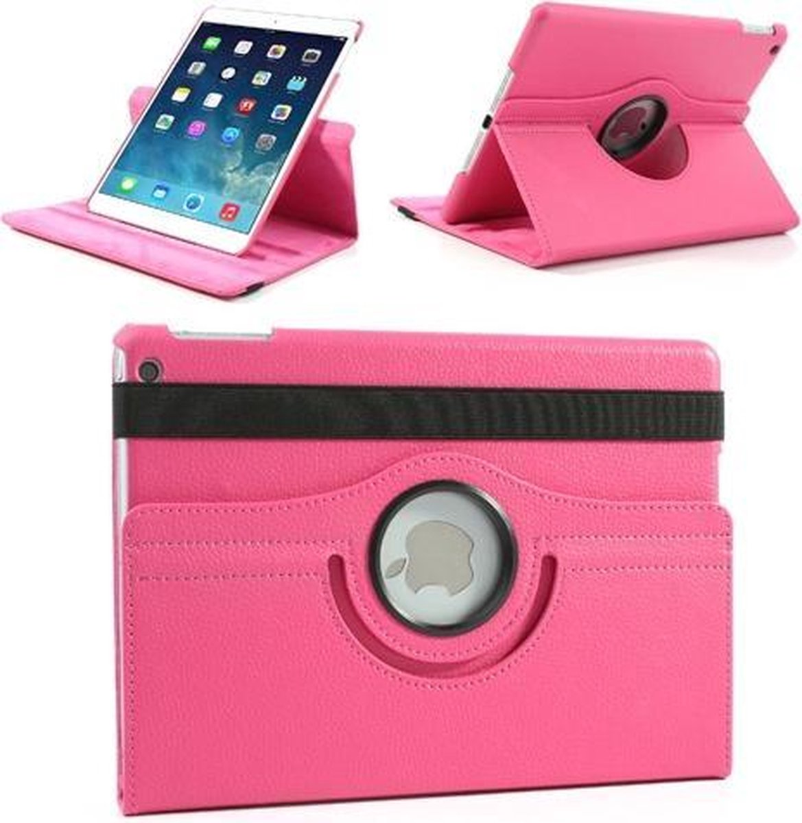 Apple iPad Mini / 2 / 3 Swivel Case 360 graden Draaibare Beschermhoes Tablethoes Cover Hoes met Multi-stand - Kleur Hot pink