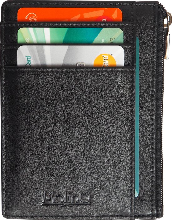Compacte RFID Portemonnee met Rits en ID-Venster - Anti Skim Pasjeshouder - Zwart