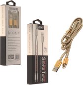 LDNIO LC-86 Goud Lightning kabel en Micro Usb oplaadkabel 2 in 1 geschikt voor o.a Motorola C E E3 E4 E5 G3 G4 G5 G5S Play Plus