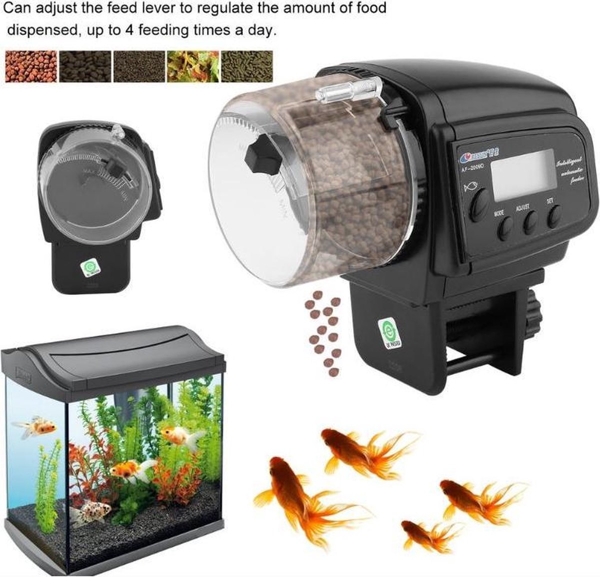 Resun AF2009D Autofeeder Automatisch Voeren voor Vissen voor In Aquarium –  10x6cm |... | bol.com