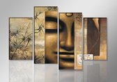 Buddha - Canvas Schilderij Vierluik 130 x 80 cm