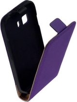 Lederen Paars Samsung Galaxy Young 2 Flip case case Telefoonhoesje
