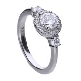 Diamonfire - Zilveren ring met steen Maat 19 - Classics - Zirkonia - Entourag