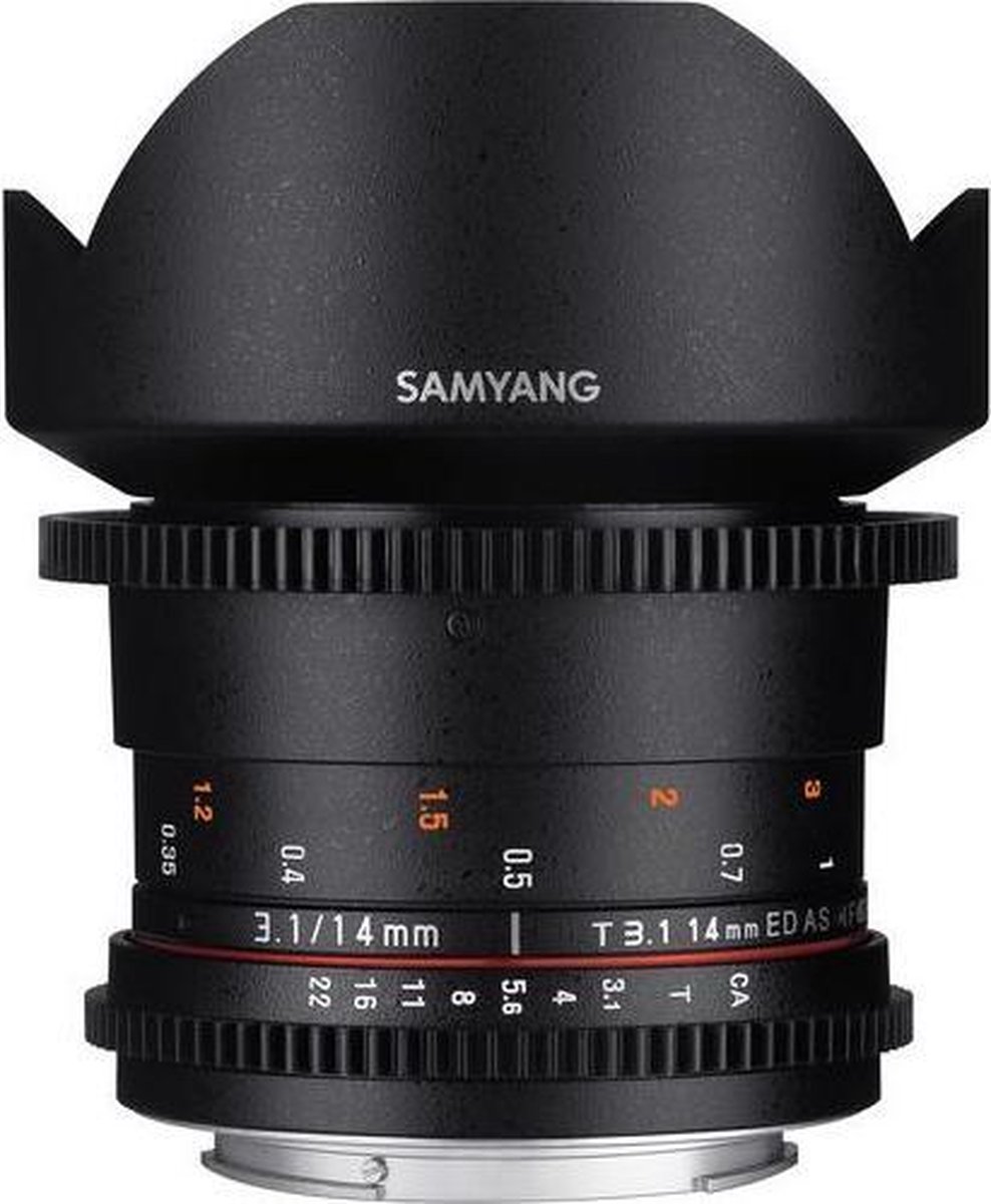 Samyang 14mm T3.1 VDSLR ED AS IF UMC II - Groothoek lens - Geschikt voorNikon