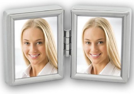 Mini Verzilverd Fotolijstje 2-Luik 3,5x4,5cm