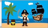 Jongens piratenschat vlag - 150 x 90 cm - piratenvlag