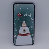 geschikt voor iPhone 6 Plus – hoes, cover – TPU – kerst – ijsbeer met muts