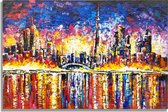 Acrylverf schilderij - Skyline Schilderij Nightfall - 120x80