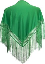 Manton espagnol - châle - pour enfants - uni vert - avec robe flamenco