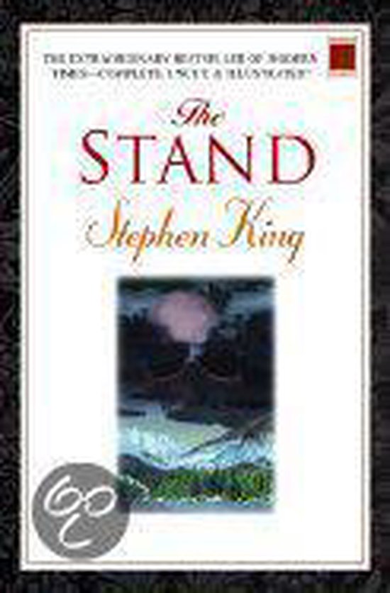 Couverture du livre 'The Stand' par Stephen King, avec une illustration d'une lune sur un paysage.
