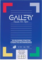 6x Gallery witte etiketten 105x74mm (bxh), rechte hoeken, doos a 800 etiketten