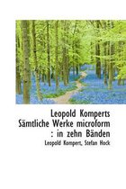 Leopold Komperts Samtliche Werke Microform