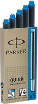 Parker Inktpatronen - Penvulling -wasbare blauwe inktcartridge, Koningsblauw - 12 x 5 pakketten (60 stuks)