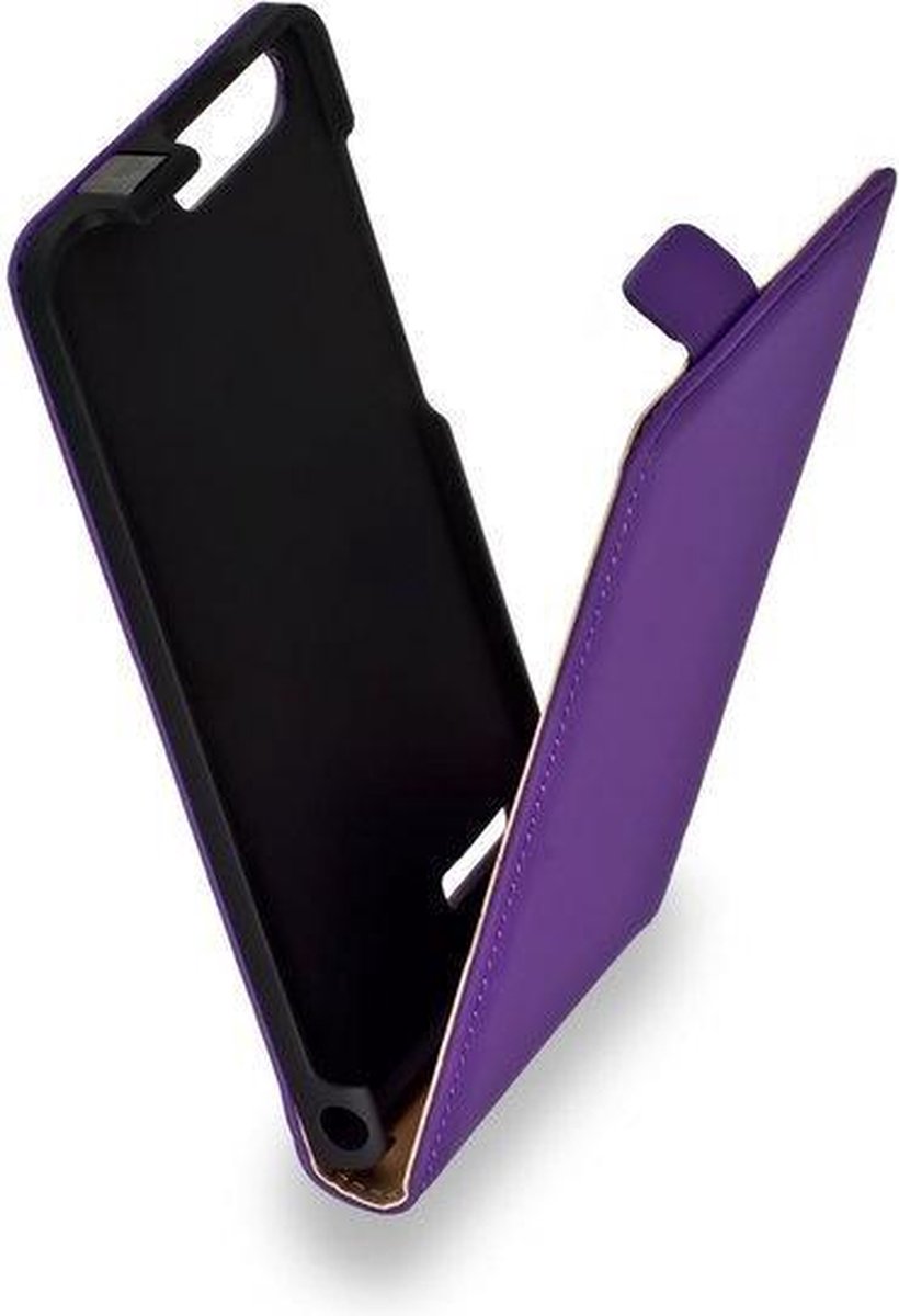 Paars leder flipcase voor Huawei Ascend G6 4G case Telefoonhoesje