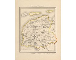 Historische kaart, plattegrond van Provincie Friesland uit 1867 door Kuyper van Kaartcadeau.com