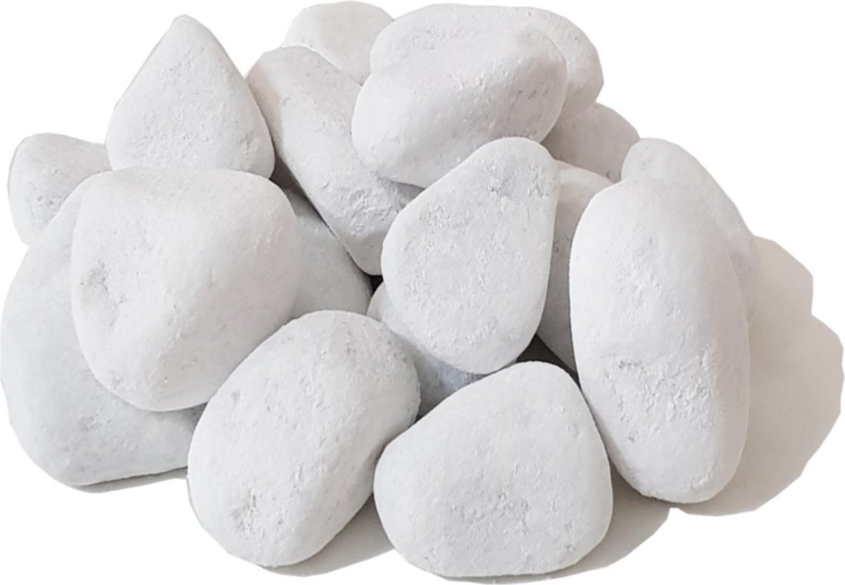 sjaal Embryo woestenij Decoratieve stenen 30 stuks in wit voor haarden in ethanol en gel | bol.com