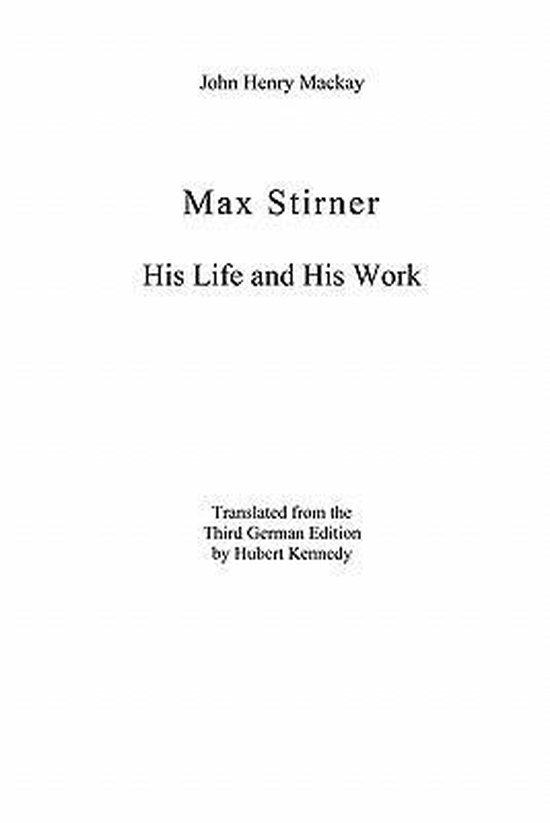 Max Stirner - cover