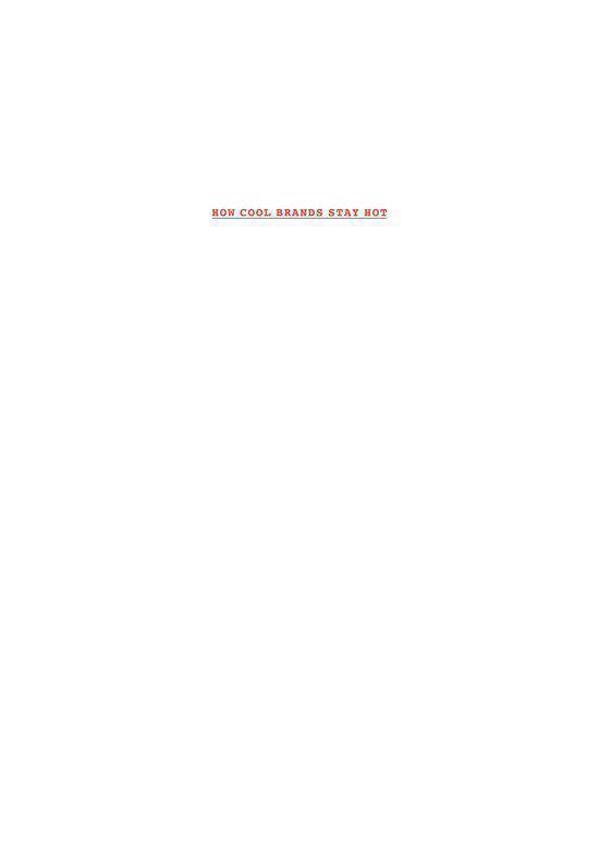 Witte pagina met de titel 'HOW COOL BRANDS STAY HOT' in rode letters.