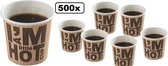 500x Koffiebeker I am a little Hot 100cc - Koffie thee chocomel soep latte warme drank water beker karton