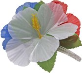 Hawai haarclip bloemen rood-wit-blauw