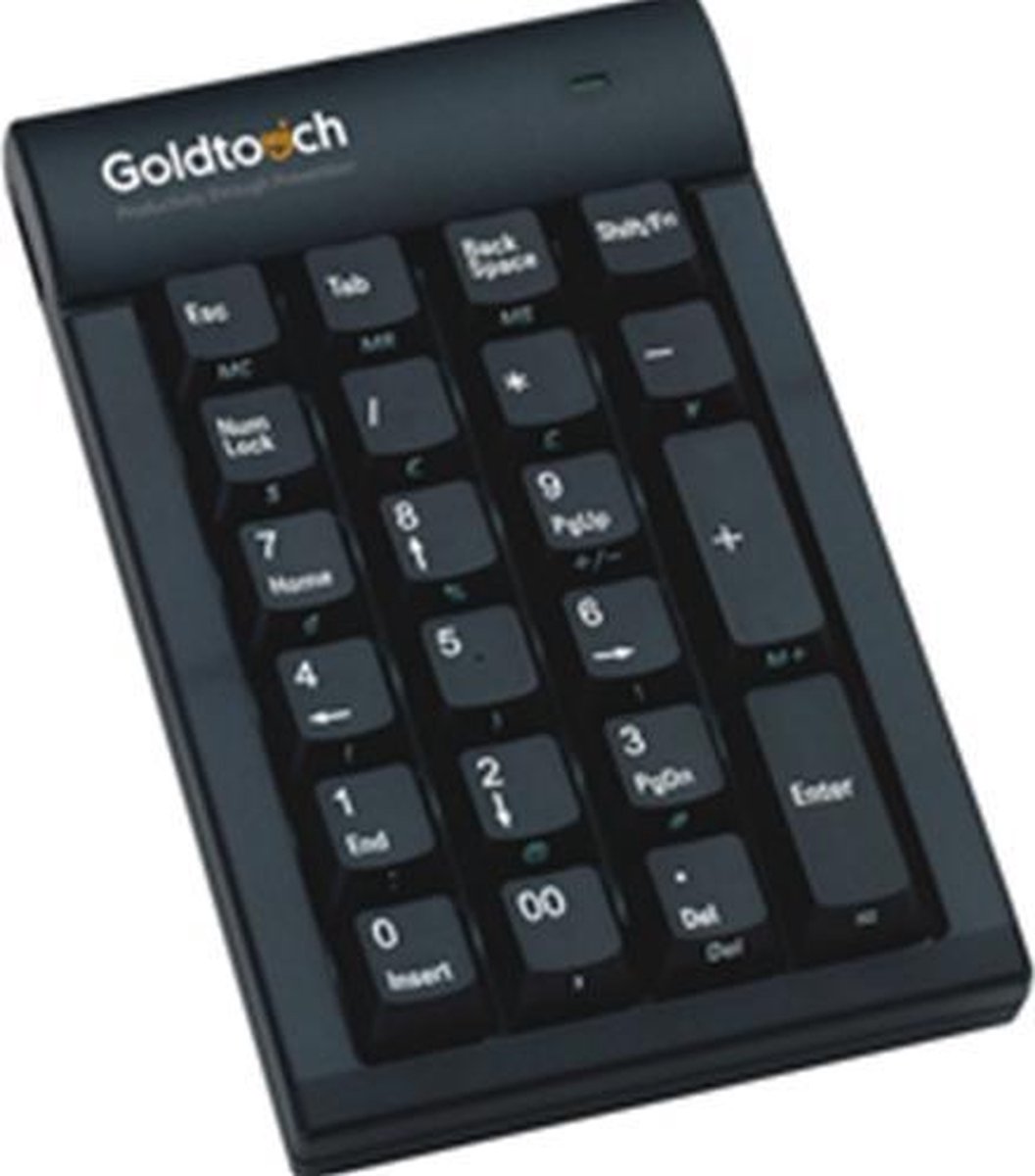 Goldtouch numeriek toetsenbord zwart met USB hubs