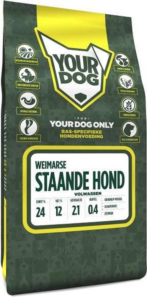 Yourdog weimarse staande hond hondenvoer volwassen 3 kg