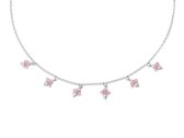 Orphelia Ketting 42Cm Pink Sterling Zilver 925 Zk-2559