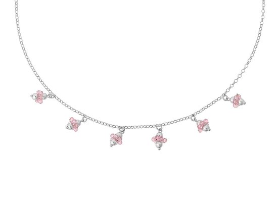 Orphelia Ketting 42Cm Pink Sterling Zilver 925 Zk-2559