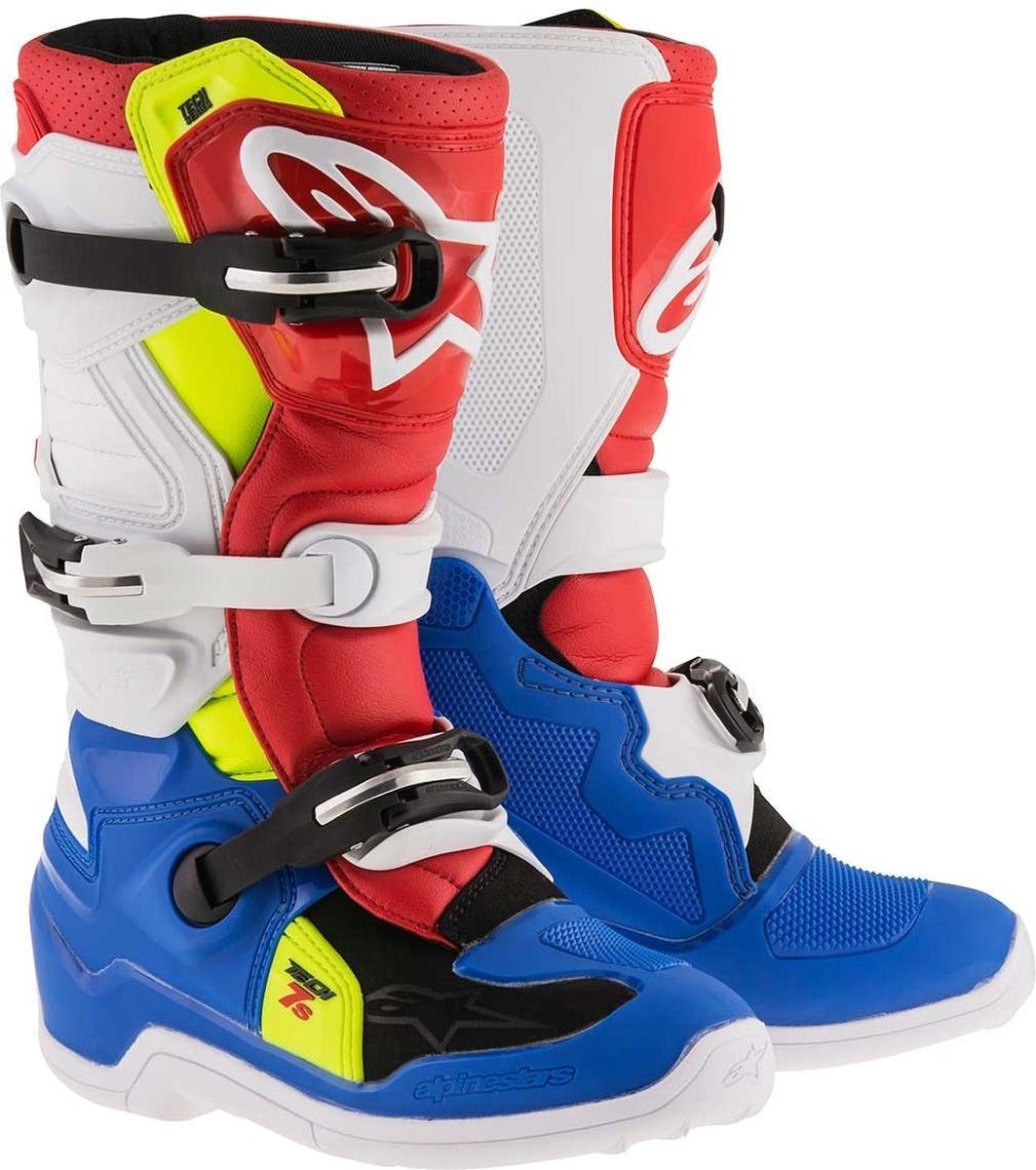 Alpinestars Youth Tech 7 S Blue White Red Yellow Fluo Boots 8