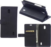 Litchi Cover wallet case hoesje Huawei Y625 zwart