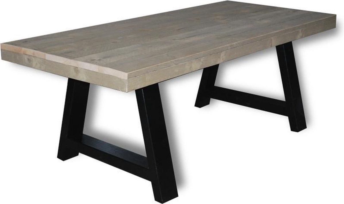 Tafel Bio 8/10 Persoons Eettafel Vintage/zwart