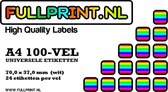 Fullprint etiketten 70x37mm, 24 op een vel