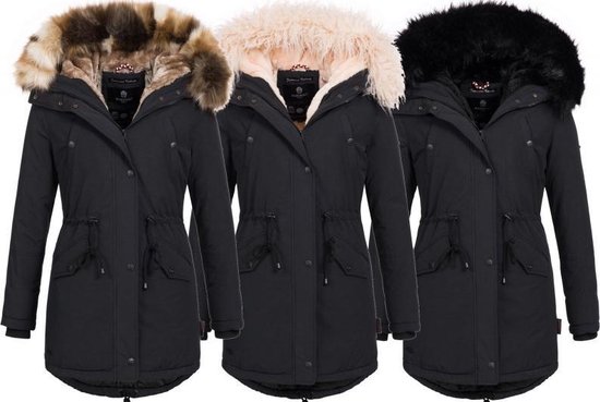 stikstof Uitsluiting Verandering damesjas parka zwart met 3 bontkragen en 3 vesten XS | bol.com